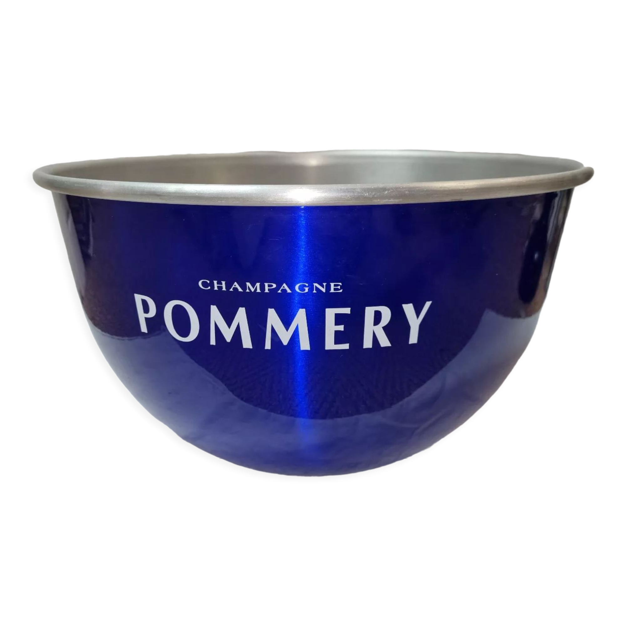 Pommery champagne basin, royal blue aluminum