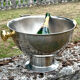 Large Aluminium Champagne Ice Bucket with Gold Tone Handles
