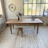 Table de ferme en pin et chêne