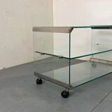 Table d'appoint vintage en verre Space Age par Gallotti & Radice, Italie 1970