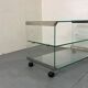 Table d'appoint vintage en verre Space Age par Gallotti & Radice, Italie 1970