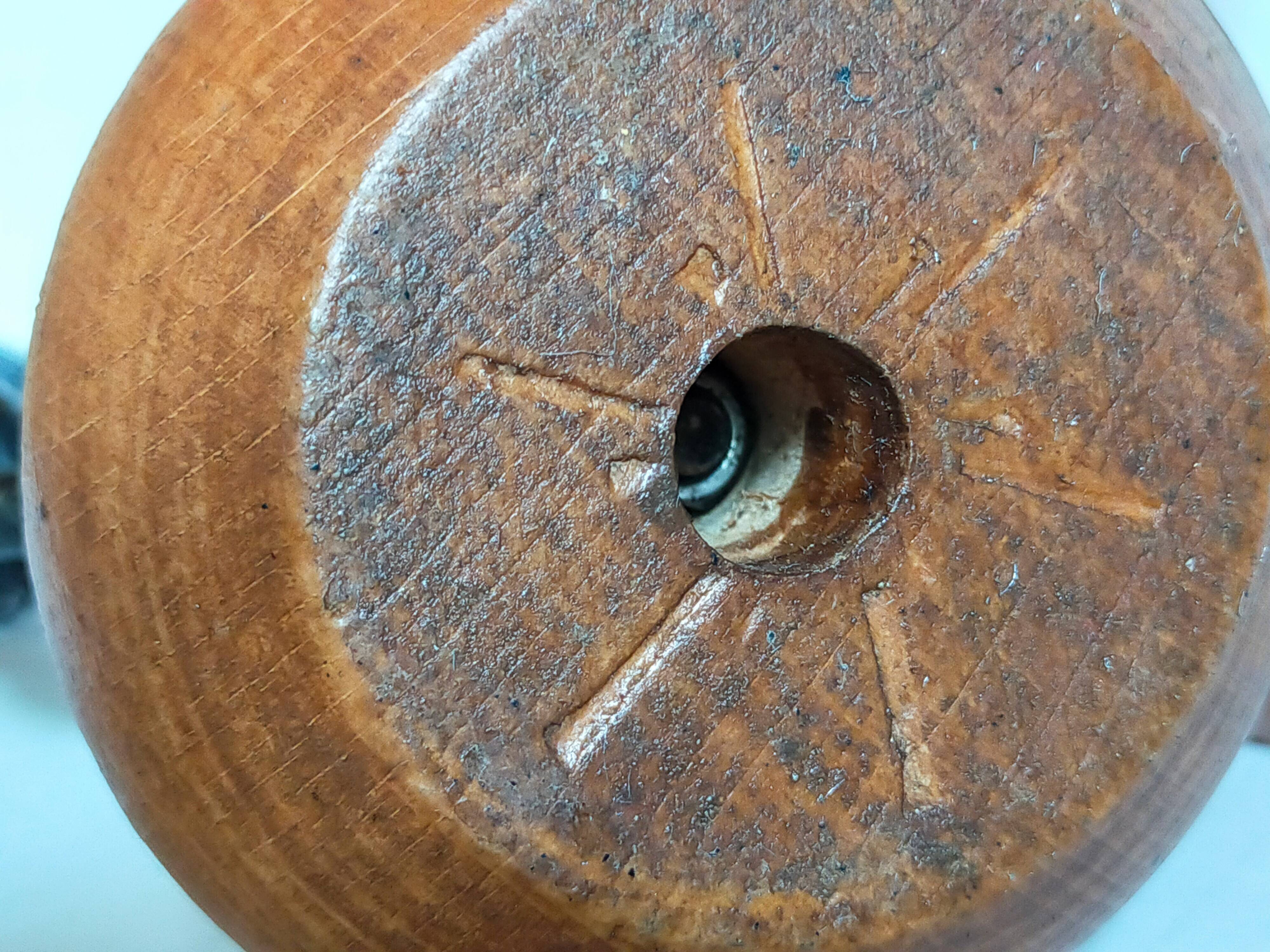 Duo of brutalist Art-popular candlesticks 50s