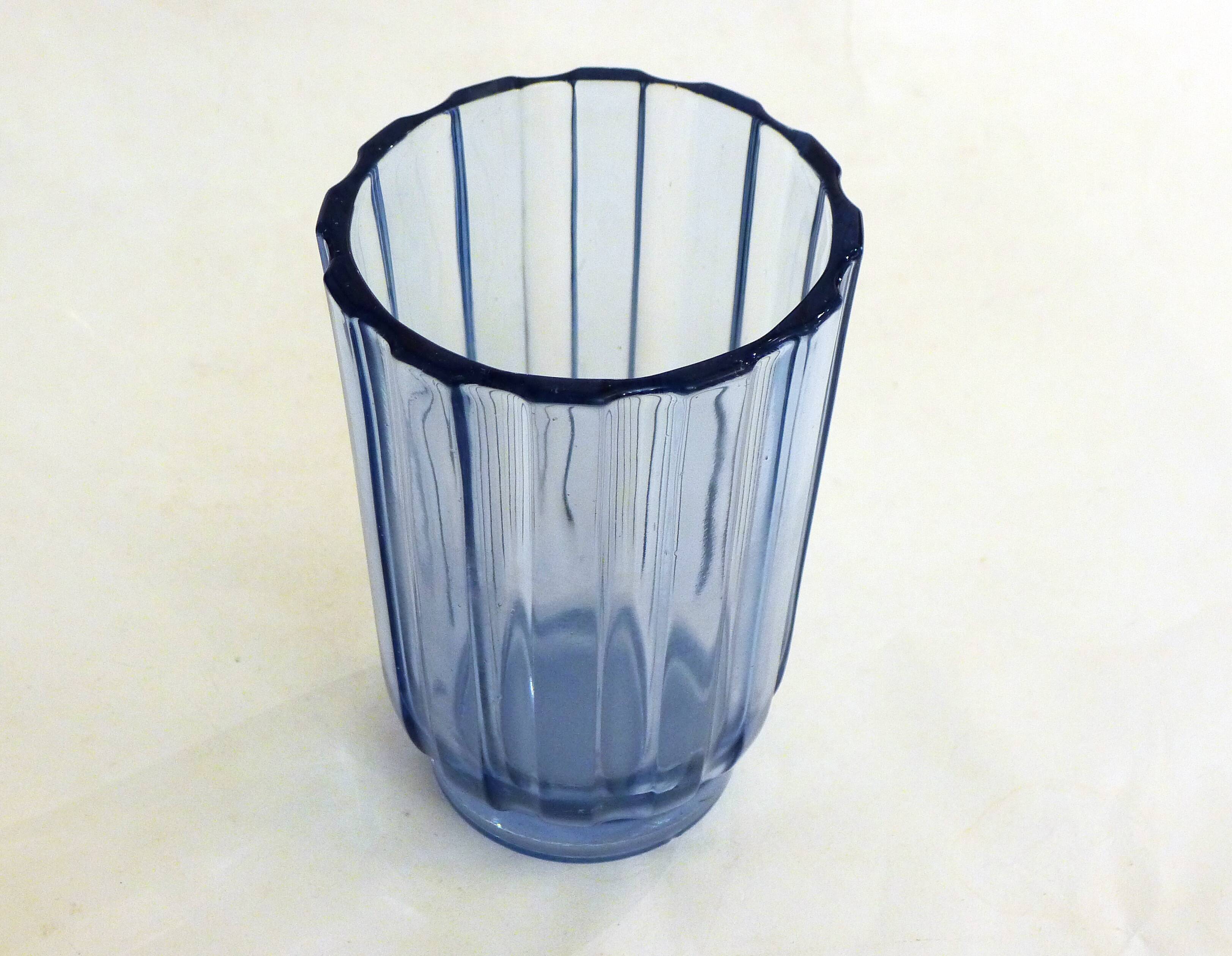 Blue Art Deco vase