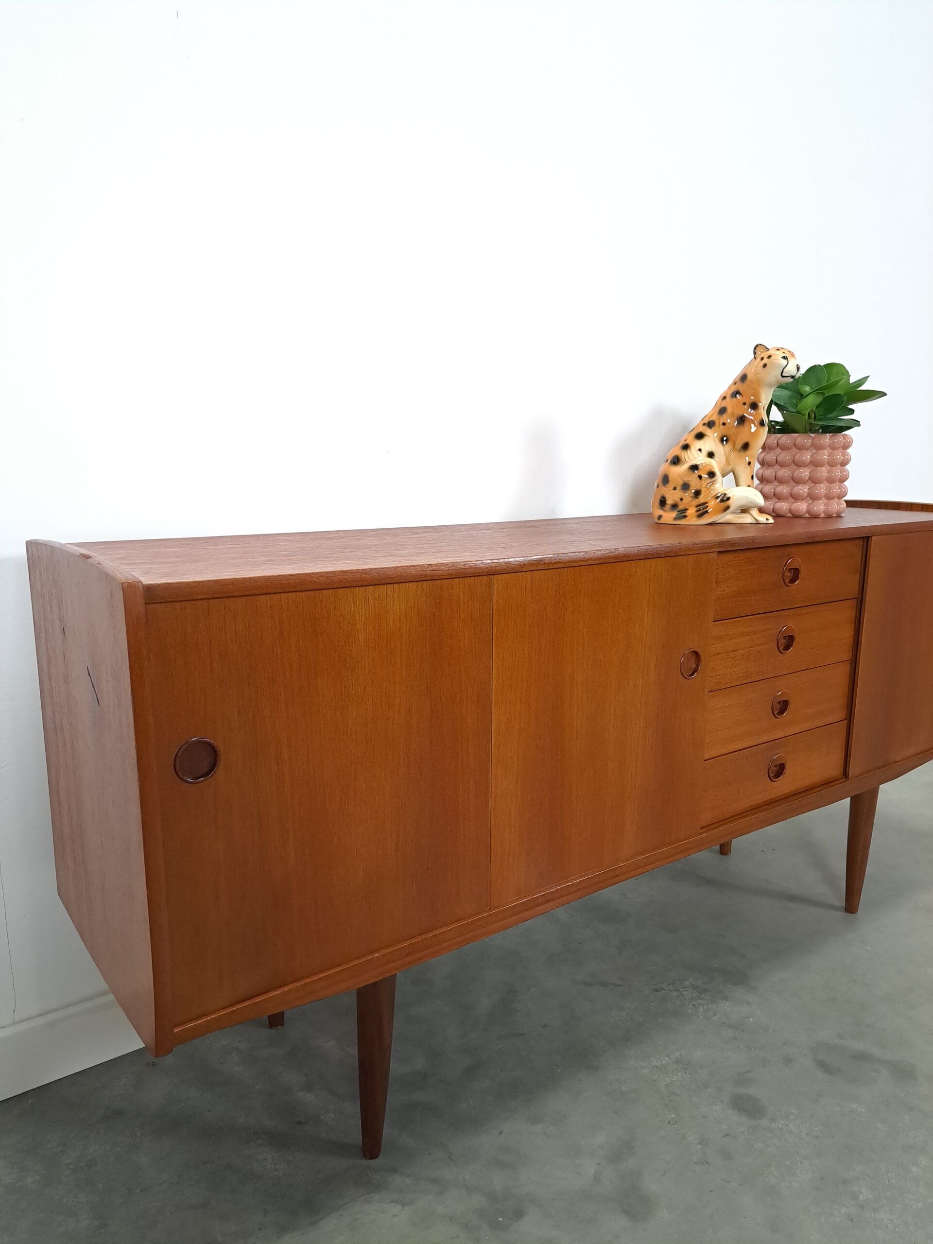 Teak veneer sideboard with drawers from Sweden