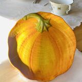 Assiette en barbotine citrouille