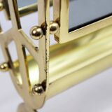 Glass and brass magazine rack, 1970s