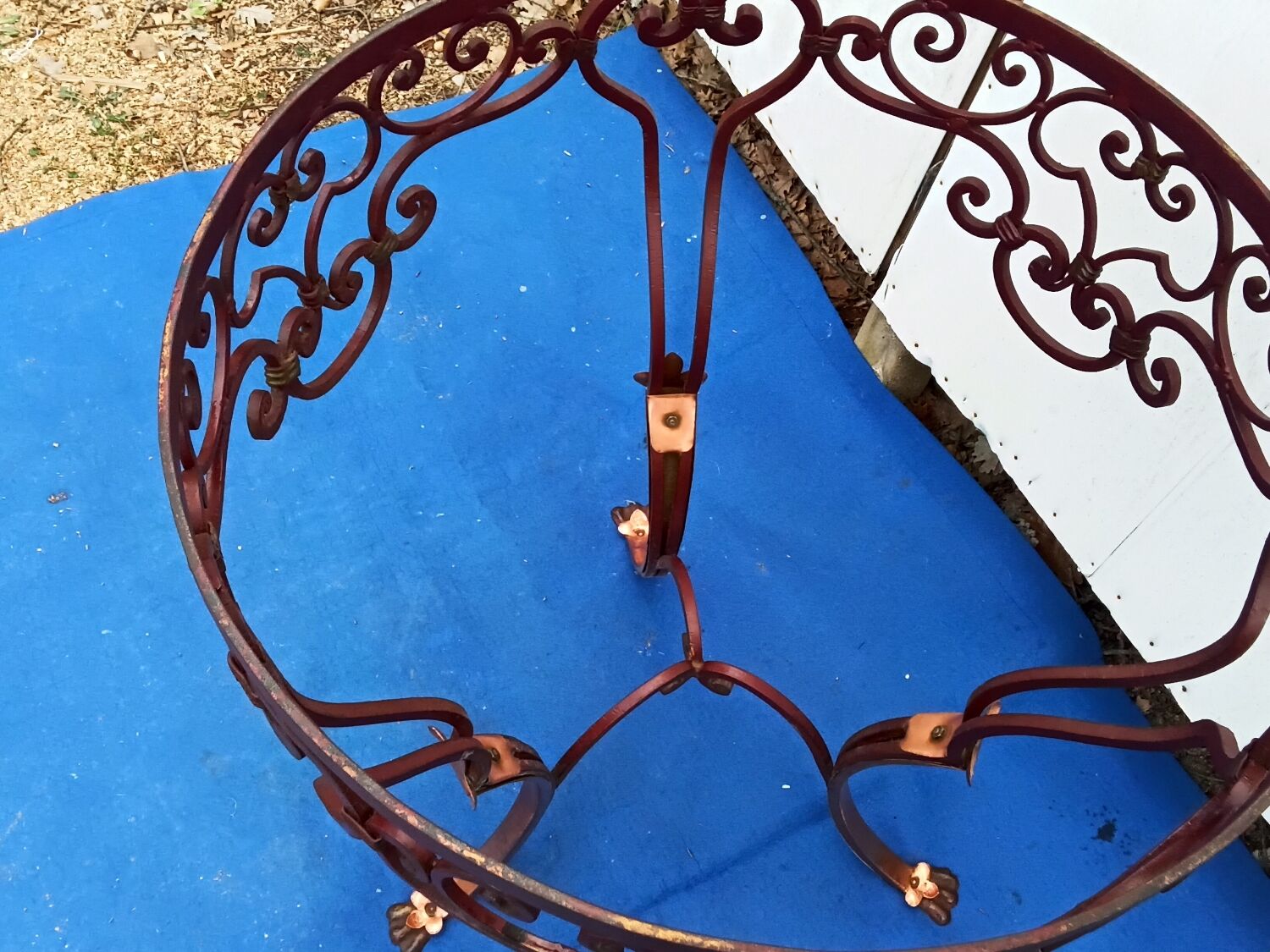 Vintage wrought iron pedestal table