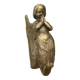 Small bronze-colored cast iron mermaid or cherub door knocker - 20th century