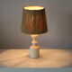 Lampe bois blanc avec abat-jour corde