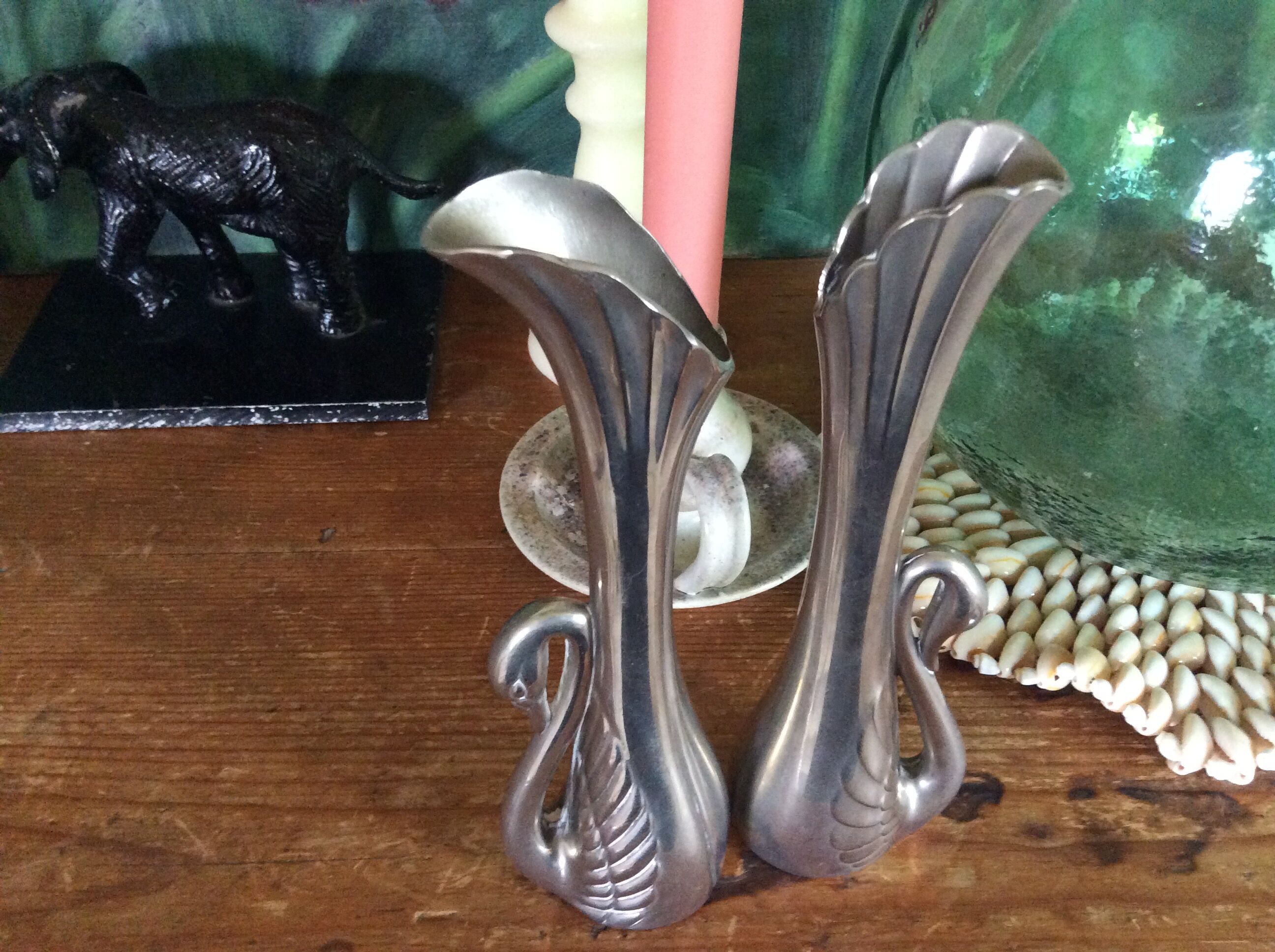 Duo of vases "swan"