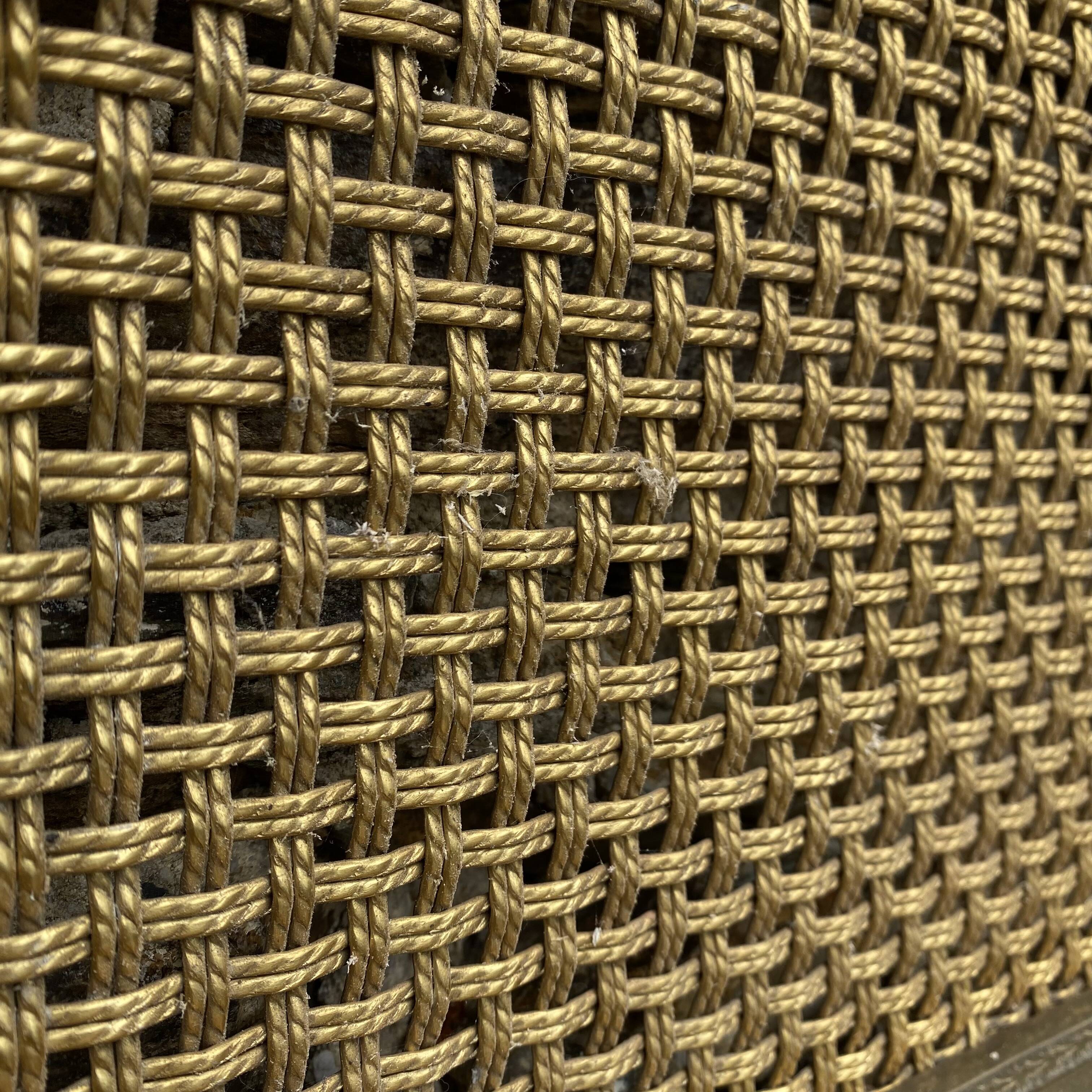 Gold metal wire mesh wall coat rack