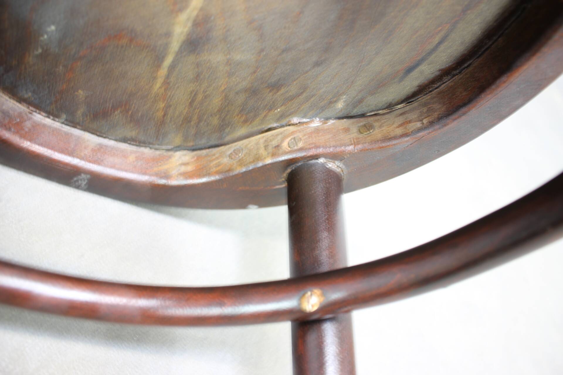 1920s bent beech piano stool, Czechoslovakia