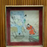 Bamboo wardrobe with illustrations, Italy, 1950