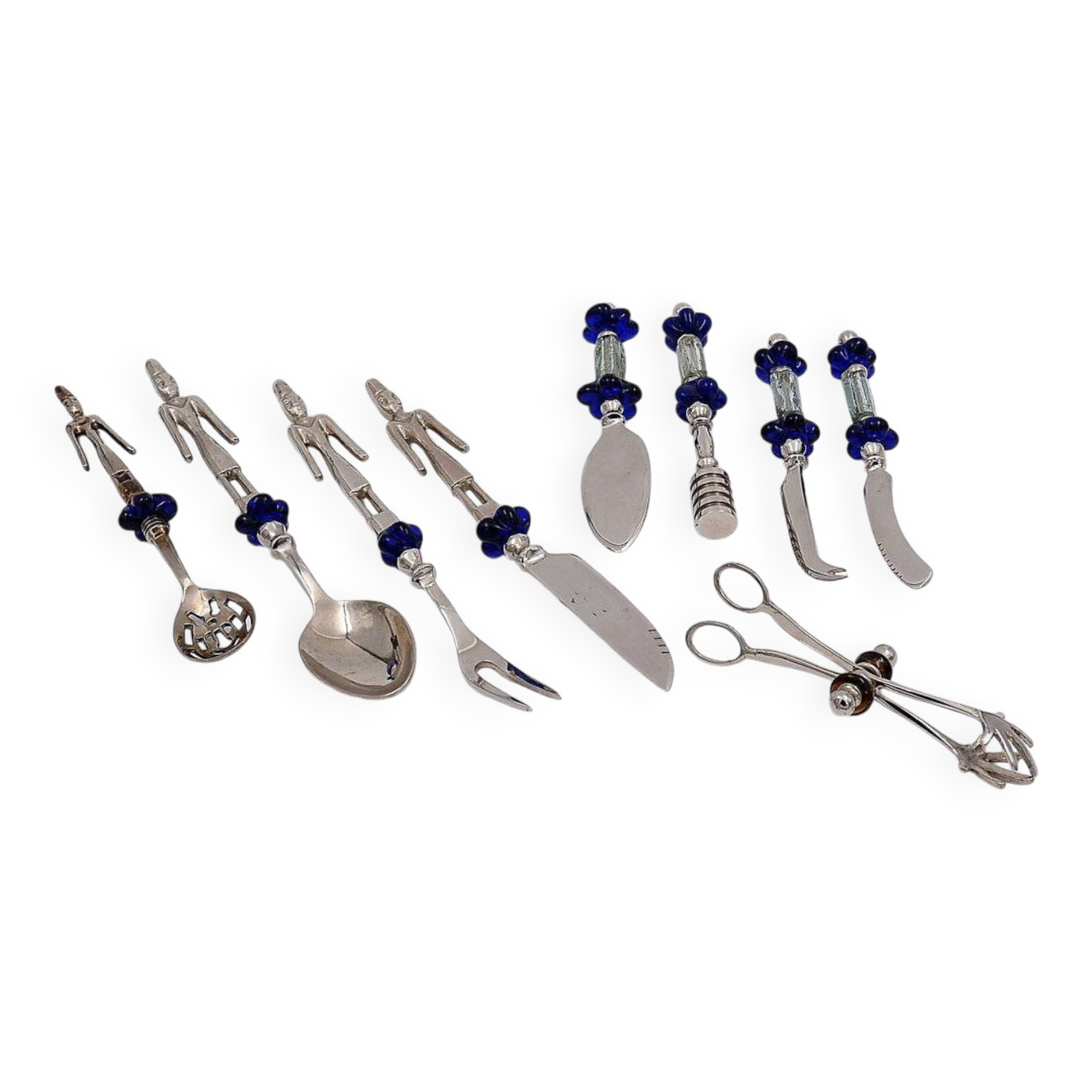 9-piece glass flower cutlery set
