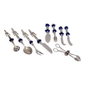 Set de couverts 9 pièces fleurs en verre