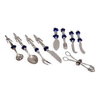 9-piece glass flower cutlery set