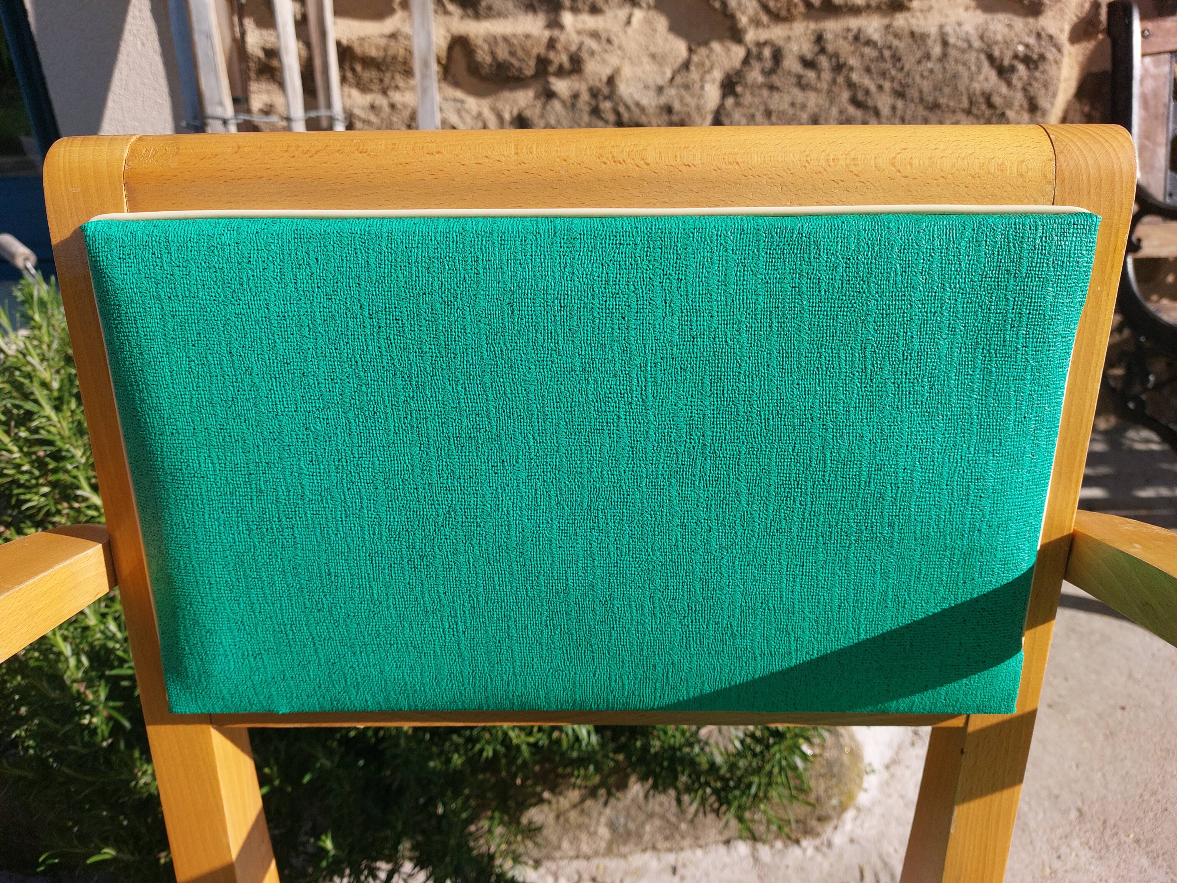 3 vintage design bridge armchairs, rounded armrests