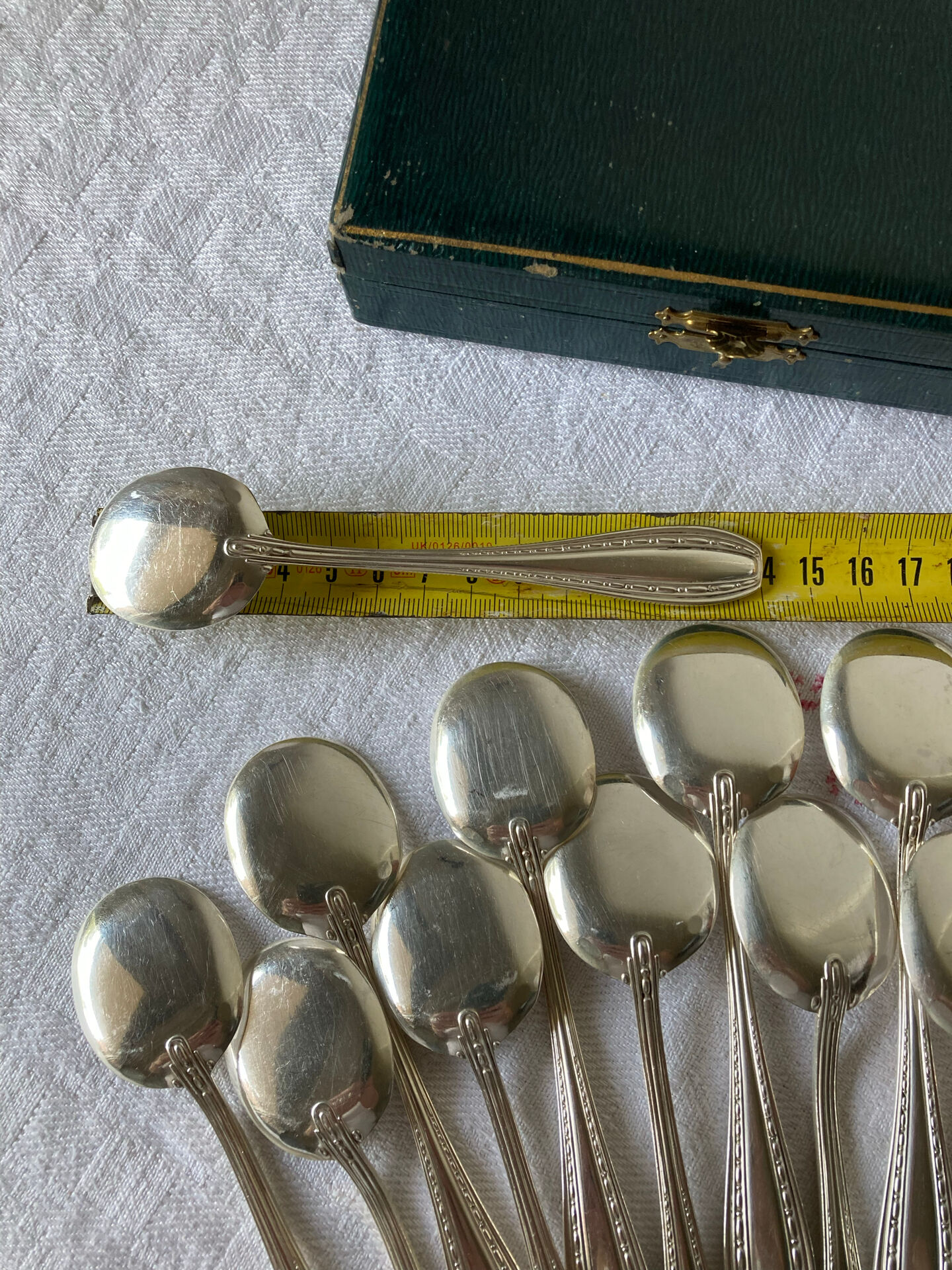 12 silver-plated metal ice cream spoons Ercuis, Toledo model