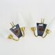 Pair of brass wall lights with double white tube lights. 70s
