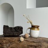 Small two-tone white and brown pitcher Made in China