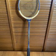 Vintage dunlop badminton racket wood + sports cover #e240