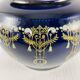 Teapot Earth to Fire Sainte-Uze Cobalt Blue Gold Relief Enamels 19th Century 80cl