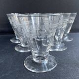 6 port glasses – guilloché crystal – art deco
