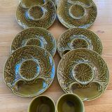 Set of 8 asparagus plates and 2 bowls from Gien