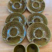 Set of 8 asparagus plates and 2 bowls from Gien