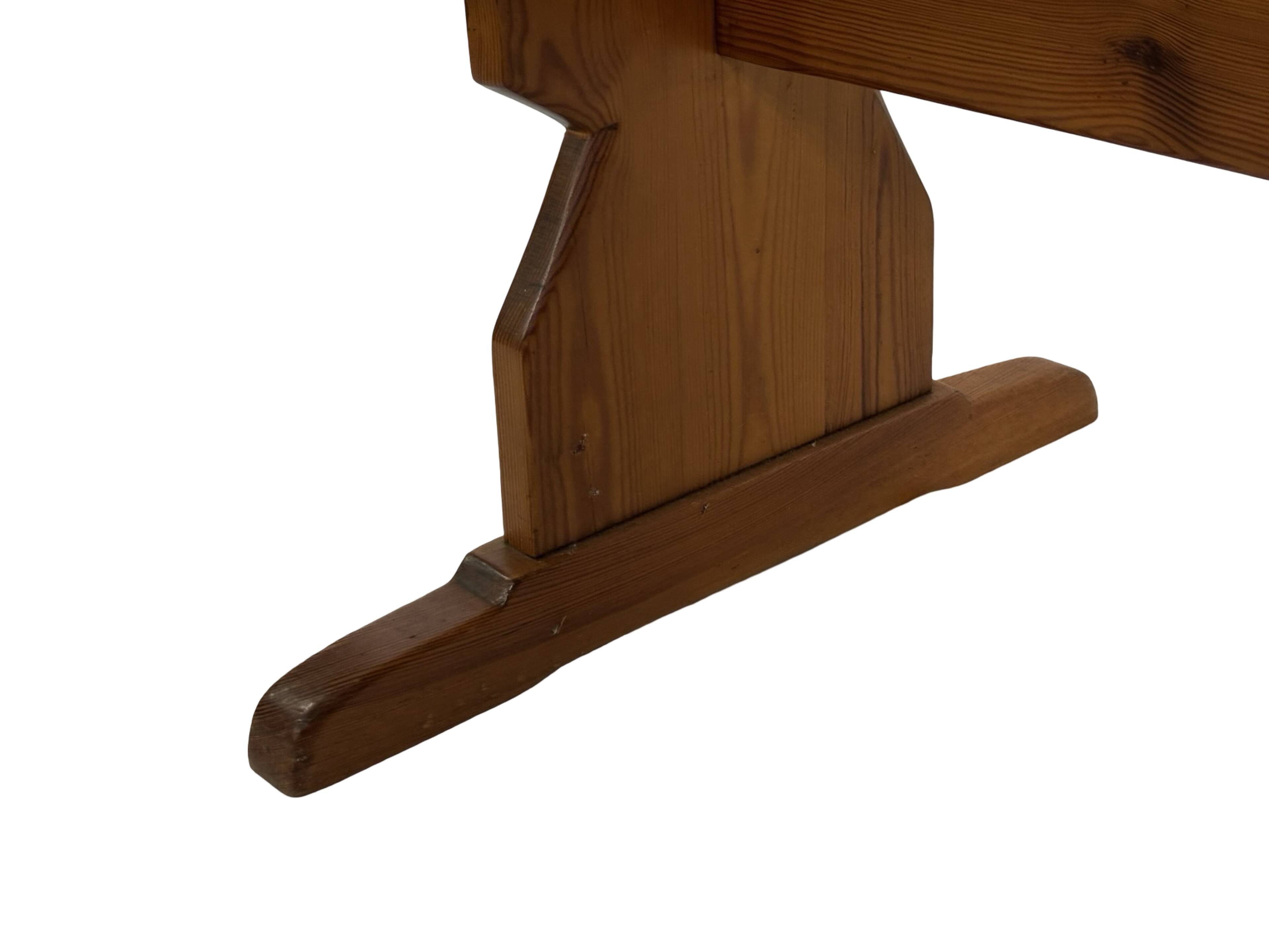 Vintage Pinewood Dining Table Desk with Drawer 60s Design