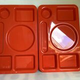 Pair of orange guzzini meal trays