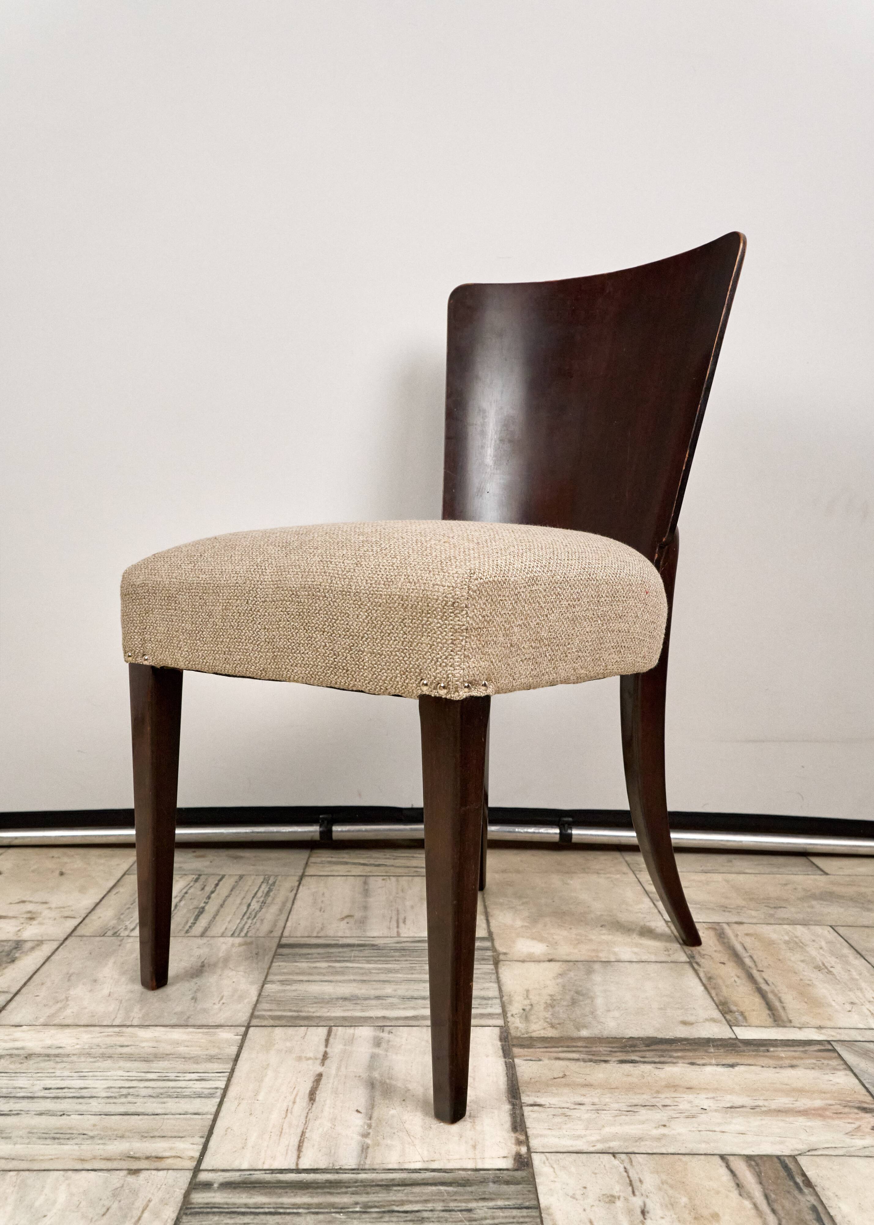 Set of 4 H-214 Dining Chairs by Jindřich Halabala, 1930s, Czechoslovakia