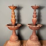 2 piques cierges anciens en fonte