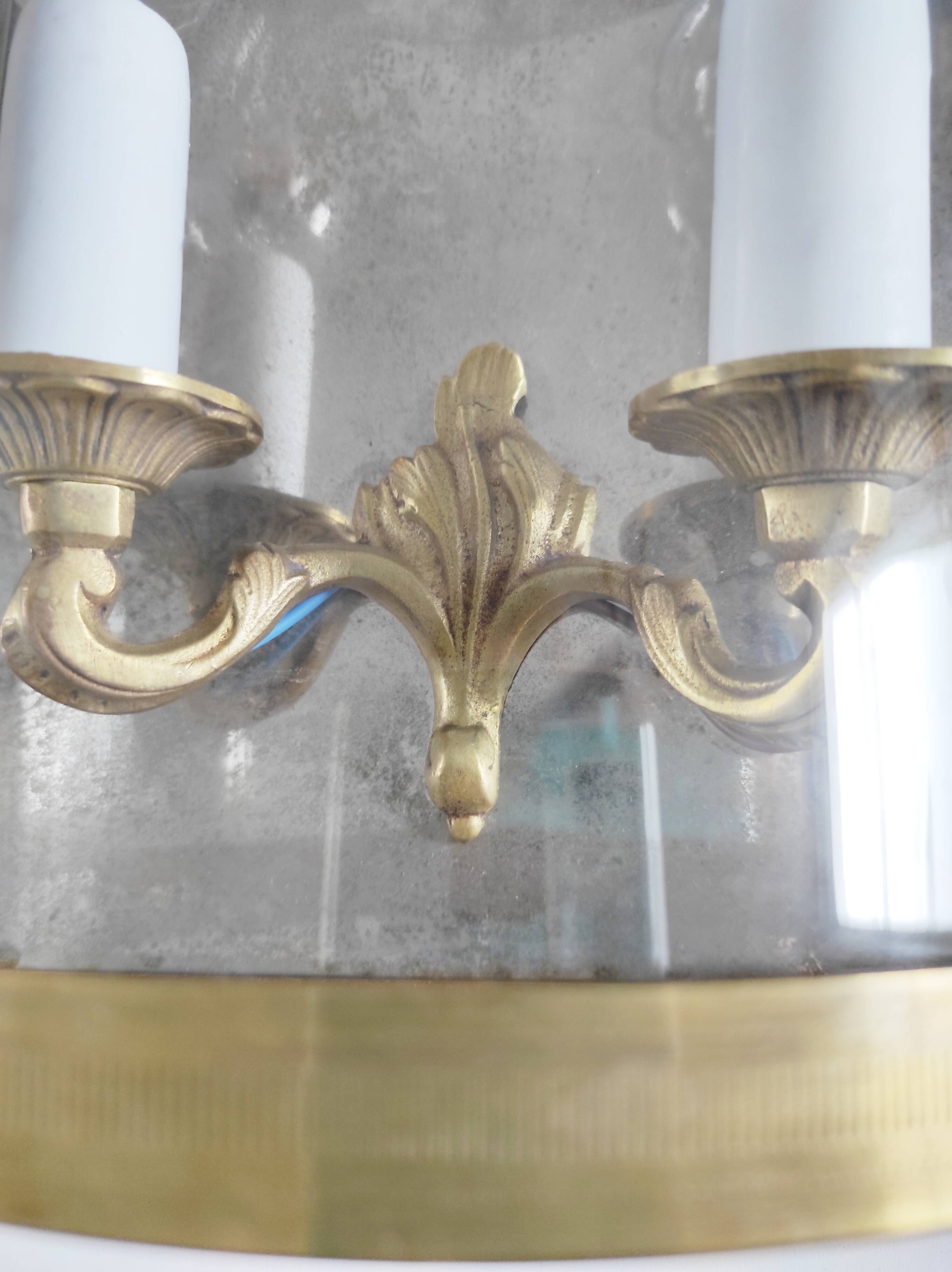Pair of two-light wall sconces