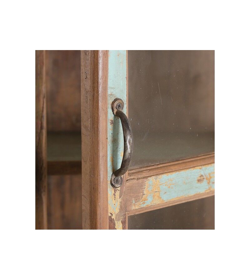 Vintage display case in natural wood