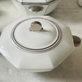 Bernardaud rare table service with platinum pattern art deco