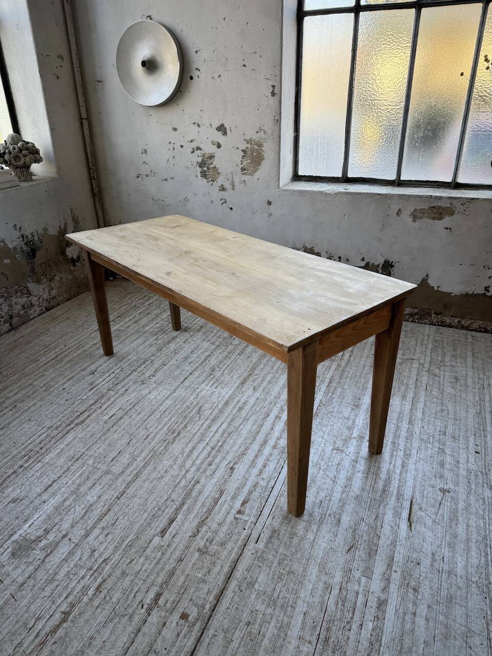 Table de ferme en pin et chêne