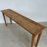 Fine console, side table or school table in wood with spindle legs 160 cm - Vintage retro