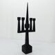 Brutalist candelabra in black forged steel 1950