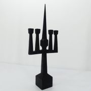 Brutalist candelabra in black forged steel 1950