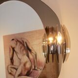 Miroir en verre italien à deux tons avec appliques en verre