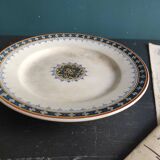 French vintage cake plate or cake stand for desserts or fruit, Sarreguemines, mod. Myosotis