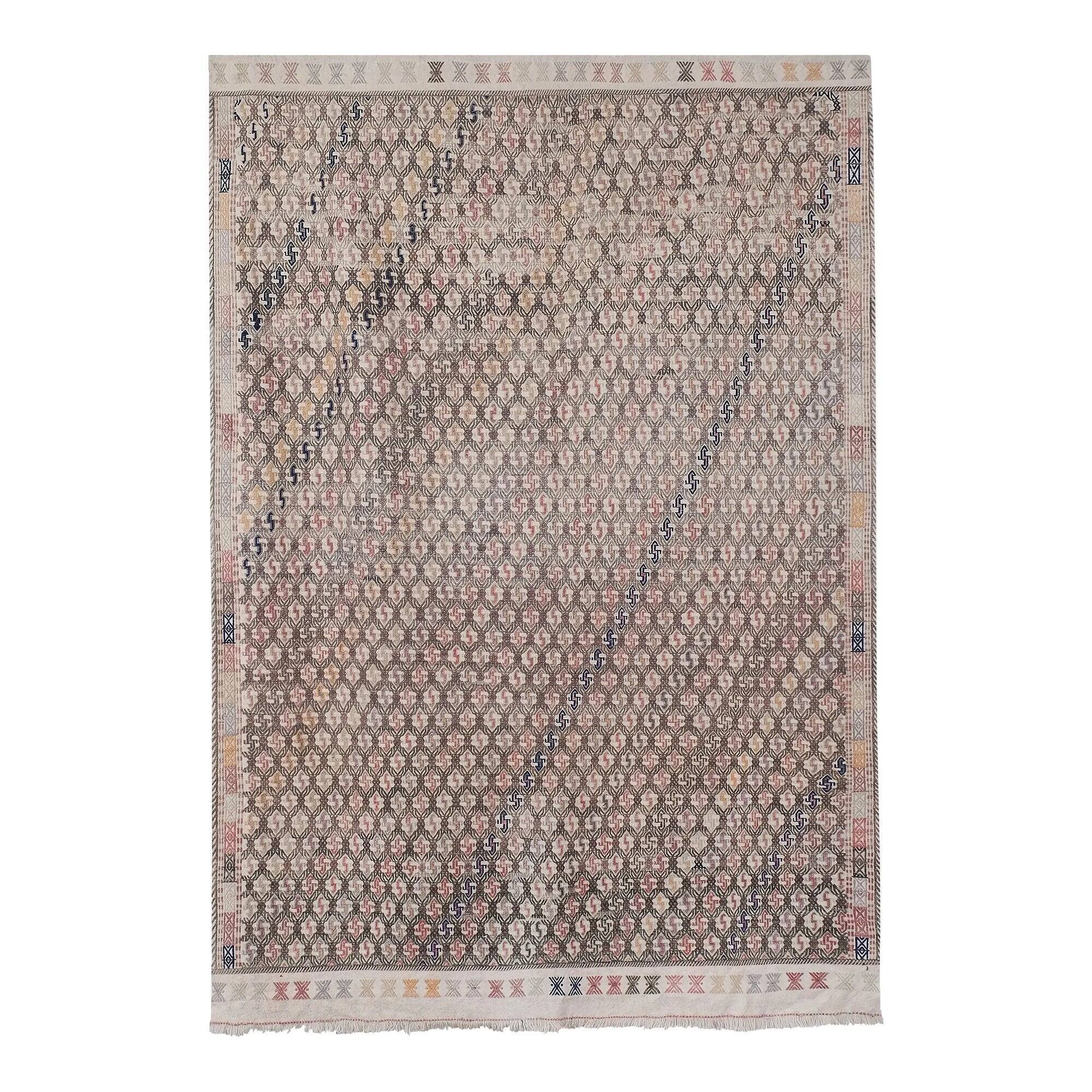 Vintage Turkish kilim, handwoven, 180x255 cm.