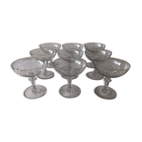 Set of 10 cuts to cristal champagne