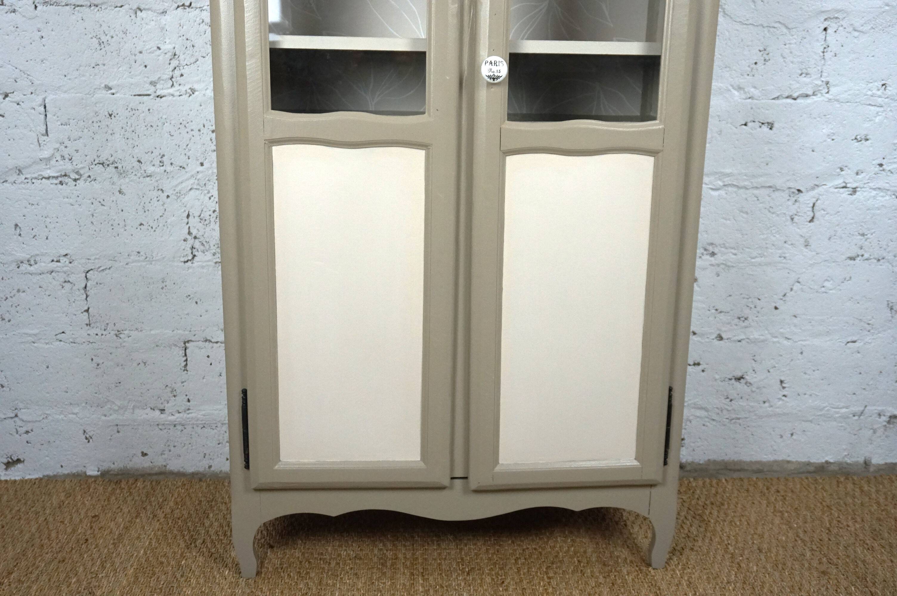 Parisian showcase dresser revamped country style wallpaper paint