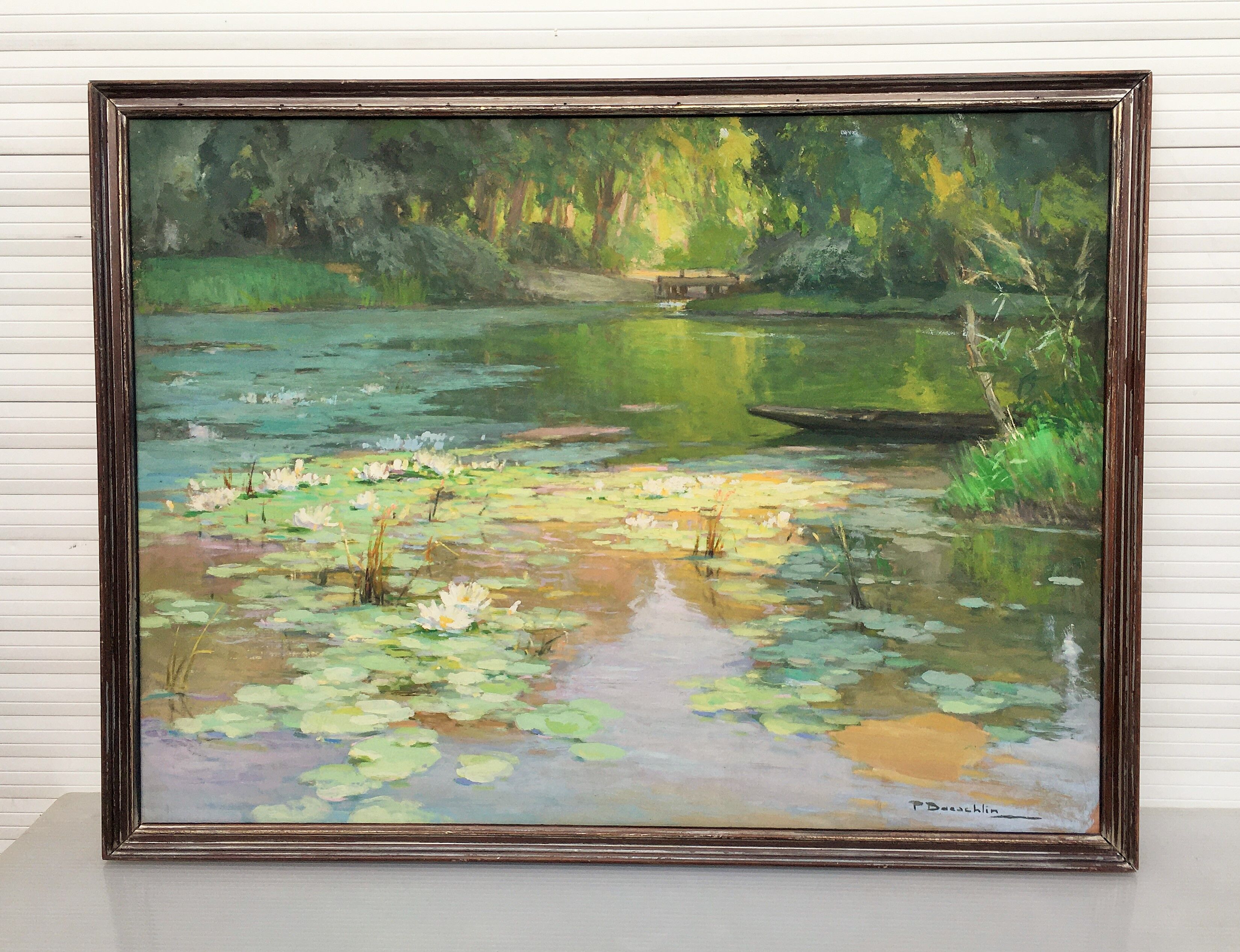 Oil painting on masonite panel pierre laurent baeschlin circa 20 30