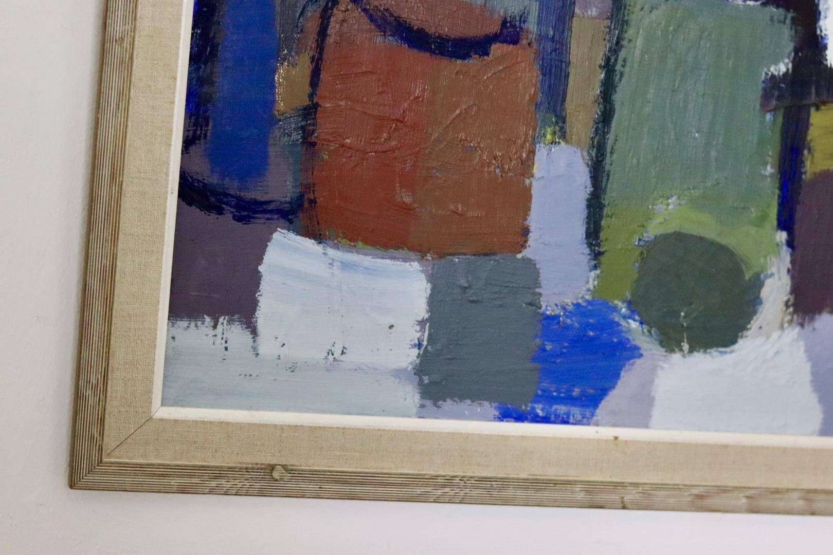 Mid-century original swedish oil on canvas "still life" by gösta falck