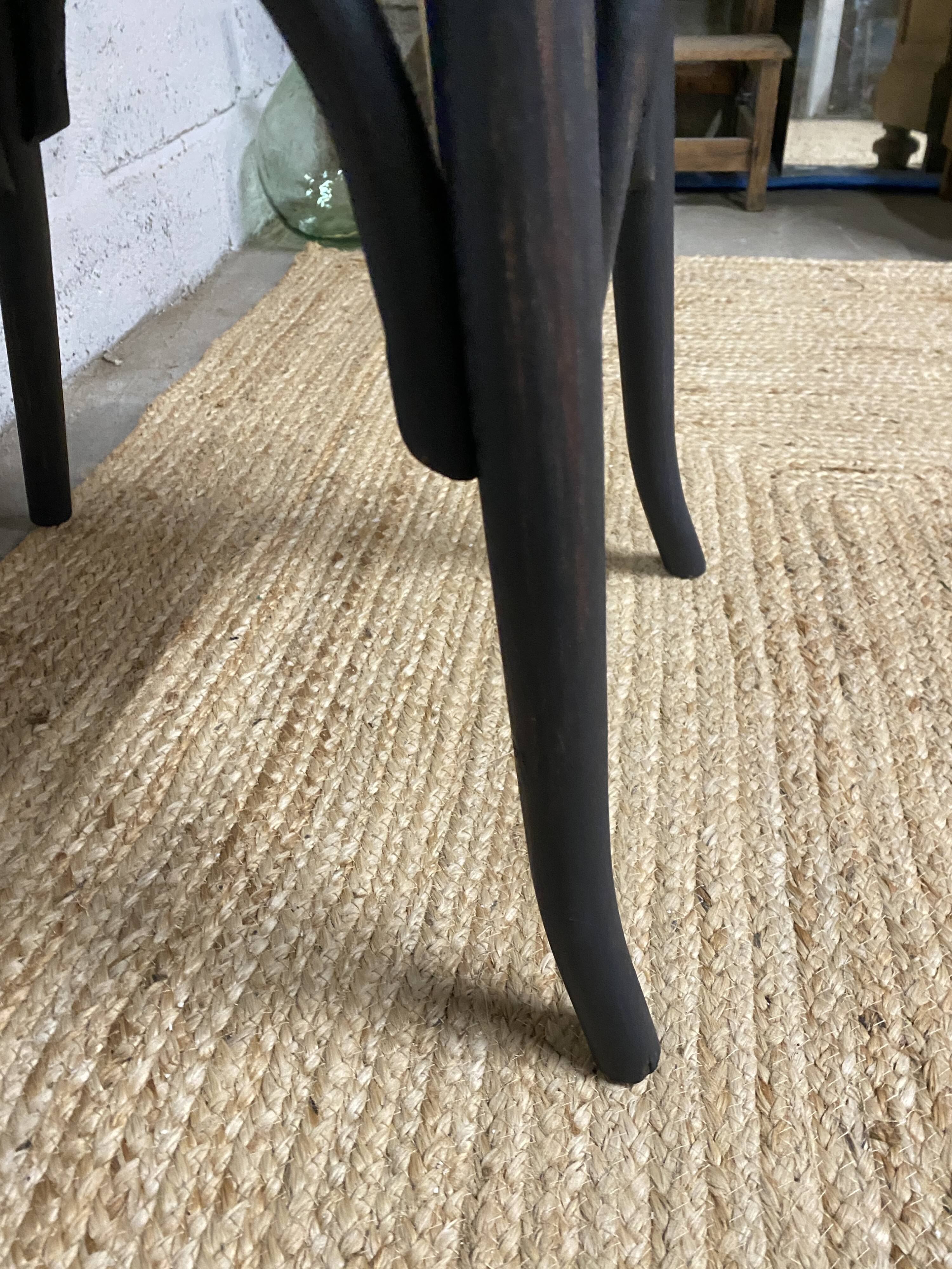 matte black bistro chair with a patina