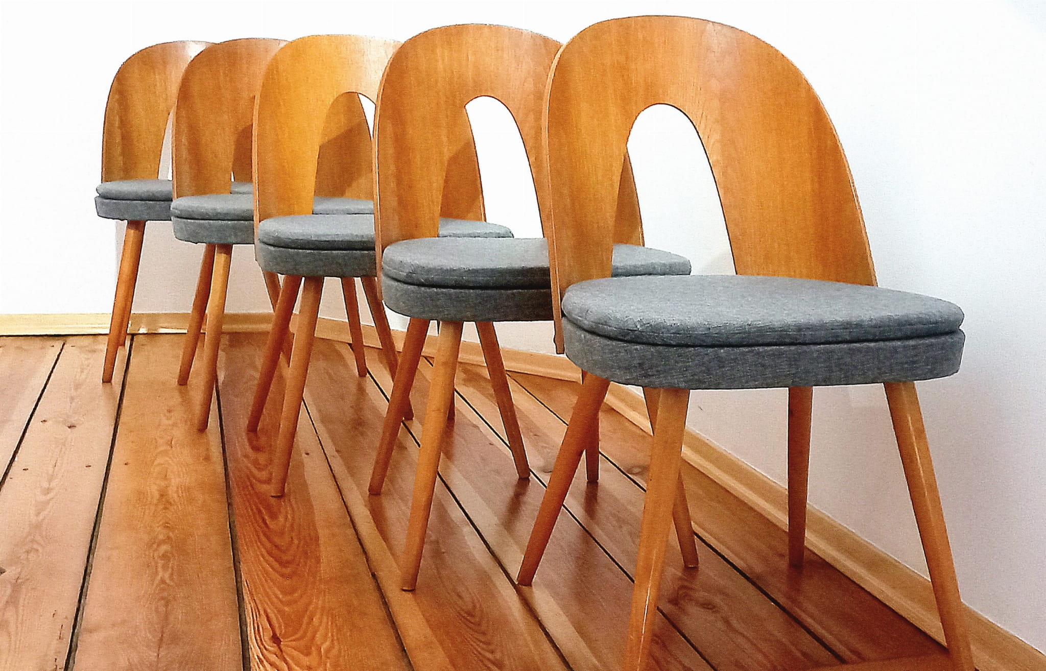 Set of five chairs, design. A. Suman, Tatra Nabytok, Czechoslovakia, 60s