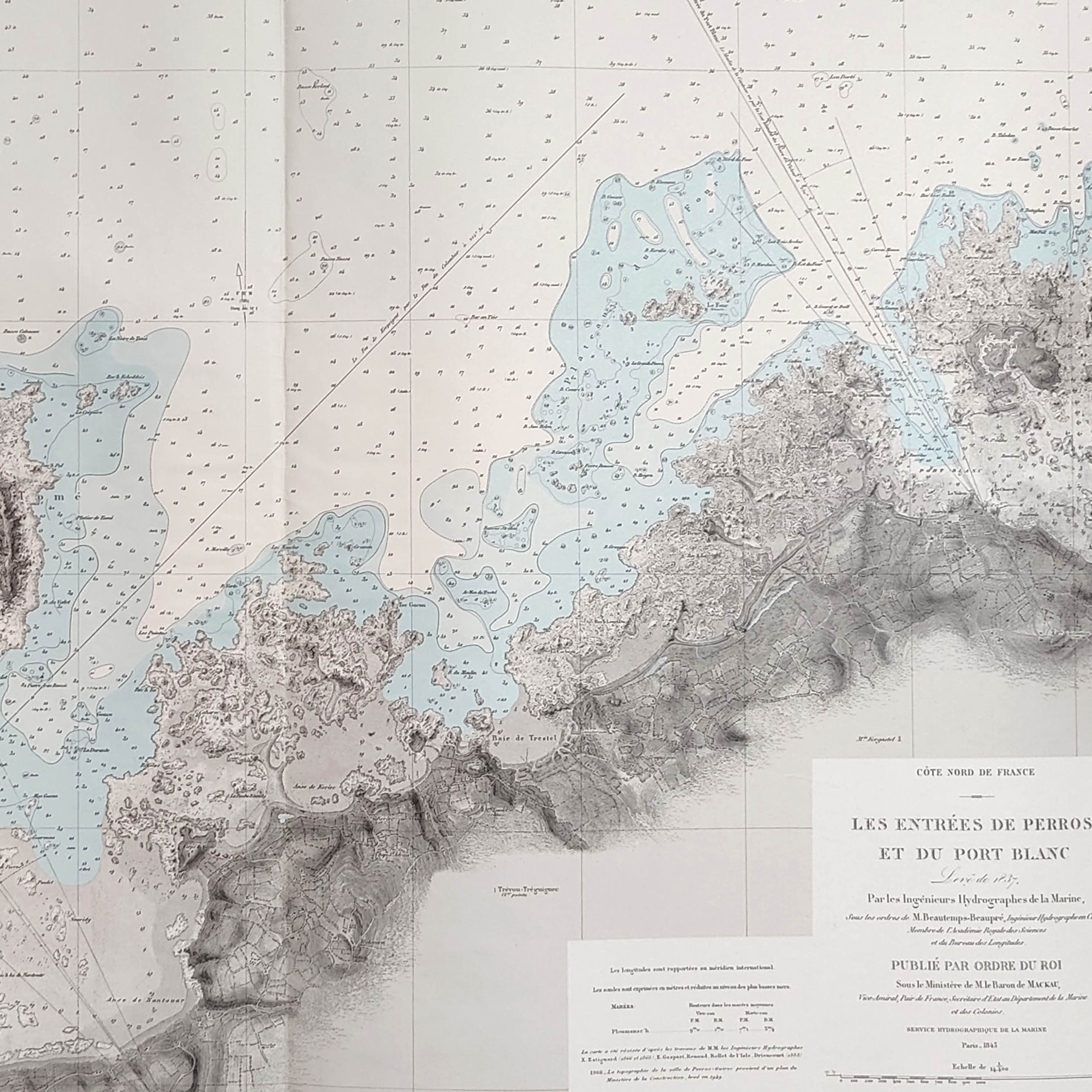 Old map Perros-Guirec Bretagne côtes-d'Armor